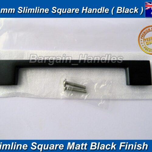 128mm Kitchen Cabinet door handle Slimline Handle D-Square Matte Black