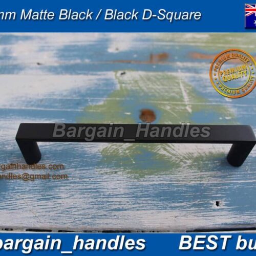 96mm Kitchen Cabinet door handle pulls D-Square Matt Black
