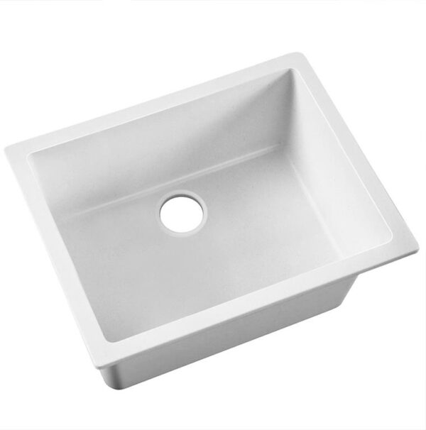 Cefito Granite Stone Kitchen Laundry Sink Bowl Top or Under mount 610x470mm White