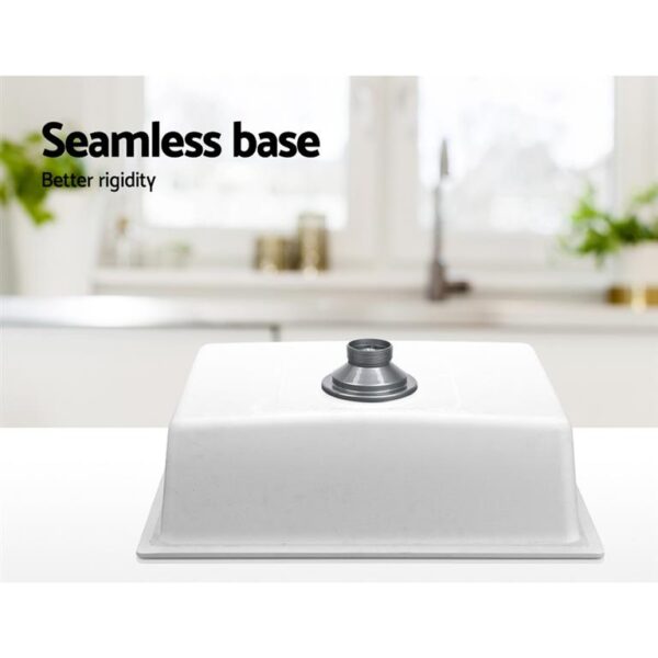 Cefito Granite Stone Kitchen Laundry Sink Bowl Top or Under mount 610x470mm White