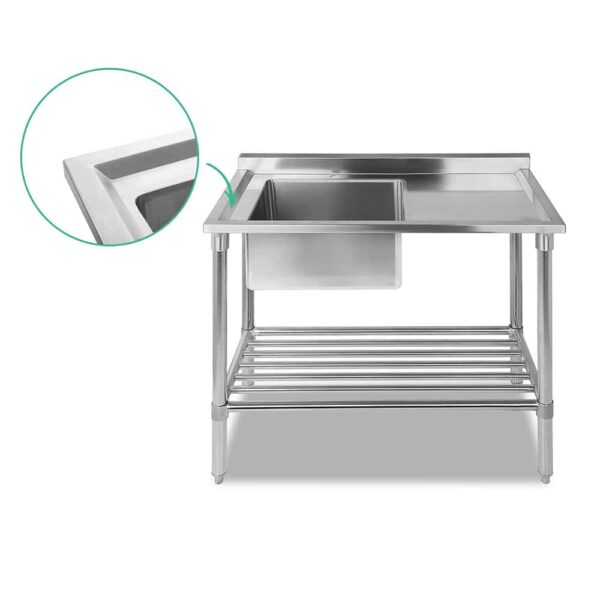 Cefito 100x60cm Commercial Stainless Steel Sink Kitchen Bench