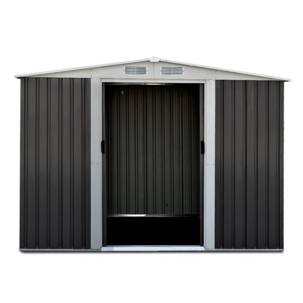Giantz 2.05 x 2.57m Steel Garden Shed with Roof - Grey