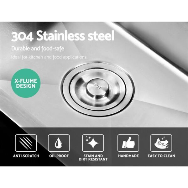 Cefito Stainless Steel Kitchen Sink 600x450MM SIngle Bowl Sinks Laundry Strainer