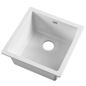 Cefito Stone Kitchen Sink 450X450MM Granite Under/Topmount Basin Bowl Laundry White