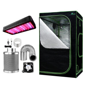 Greenfingers Grow Tent 1200W LED Grow Light 120X120X200cm Mylar 6" Ventilation