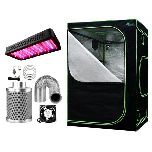 Greenfingers Grow Tent 1200W LED Grow Light 150X150X200cm Mylar 6" Ventilation