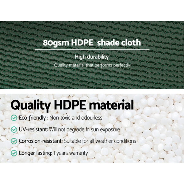 Instahut 1.83x20m 30% UV Shade Cloth Shadecloth Sail Garden Mesh Roll Outdoor Green