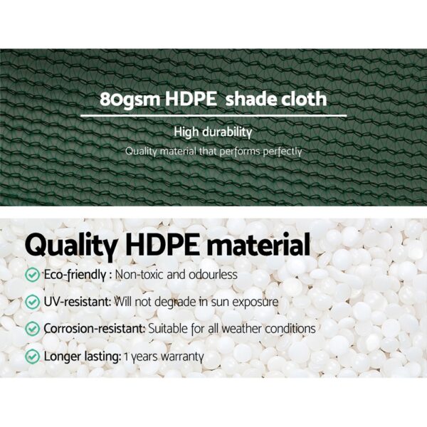 Instahut 3.66x30m 30% UV Shade Cloth Shadecloth Sail Garden Mesh Roll Outdoor Green
