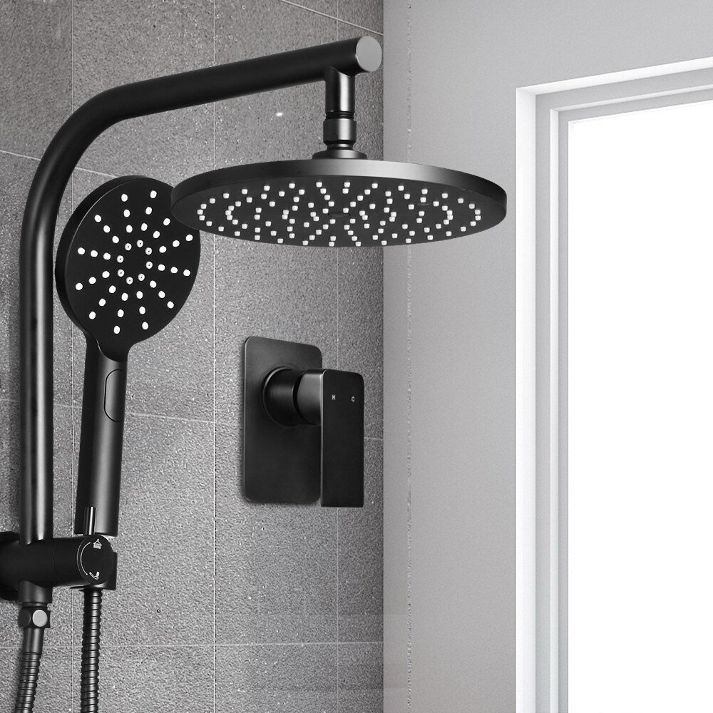 Cefito 9'' Rain Shower Head Set Handheld Round High Pressure Mixer Tap Black - product image 8