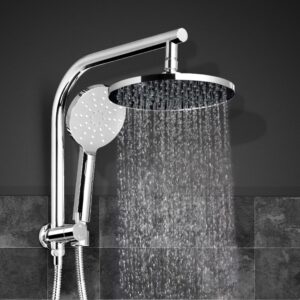 Cefito 9'' Rain Shower Head Set Handheld Round High Pressure Chrome