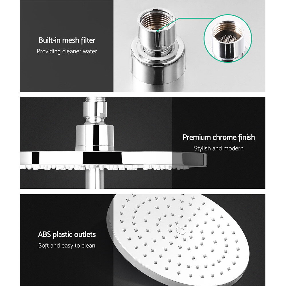 Cefito 9'' Rain Shower Head Set Handheld Round High Pressure Chrome - product image 4