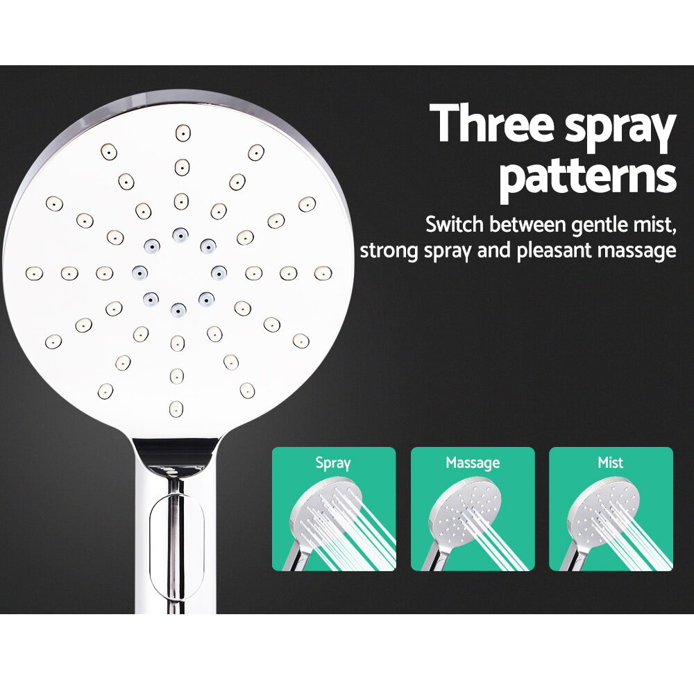 Cefito 9'' Rain Shower Head Set Handheld Round High Pressure Chrome - product image 7