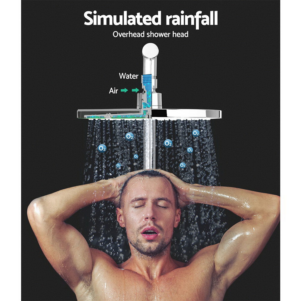 Cefito 9'' Rain Shower Head Set Handheld Round High Pressure Mixer Tap Chrome - product image 3
