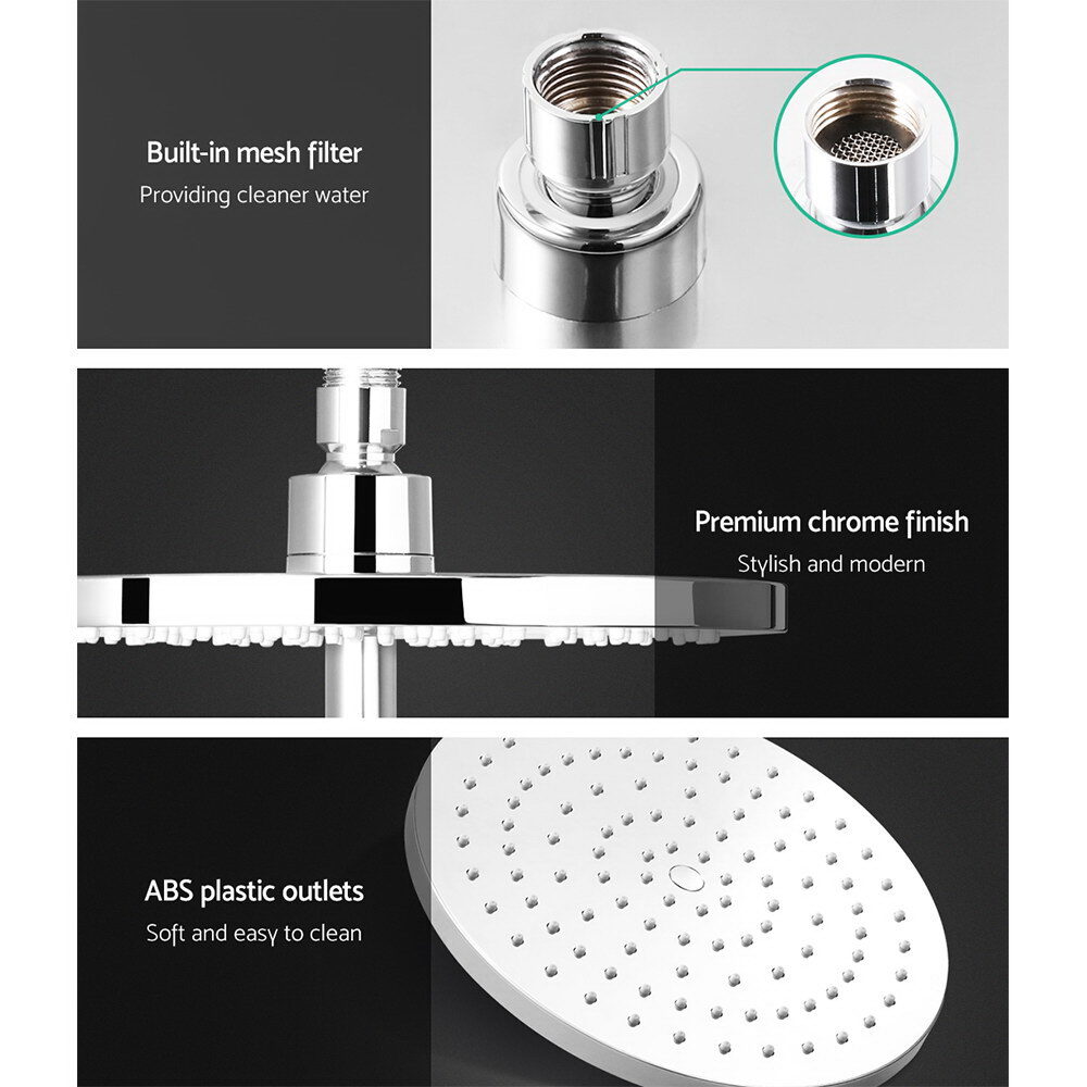 Cefito 9'' Rain Shower Head Set Handheld Round High Pressure Mixer Tap Chrome - product image 4