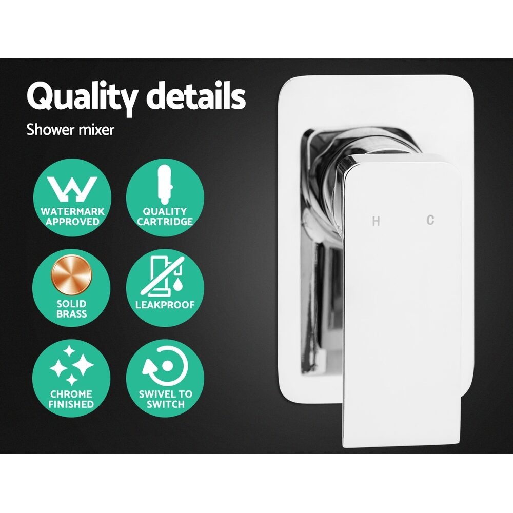 Cefito 9'' Rain Shower Head Set Handheld Round High Pressure Mixer Tap Chrome - product image 7