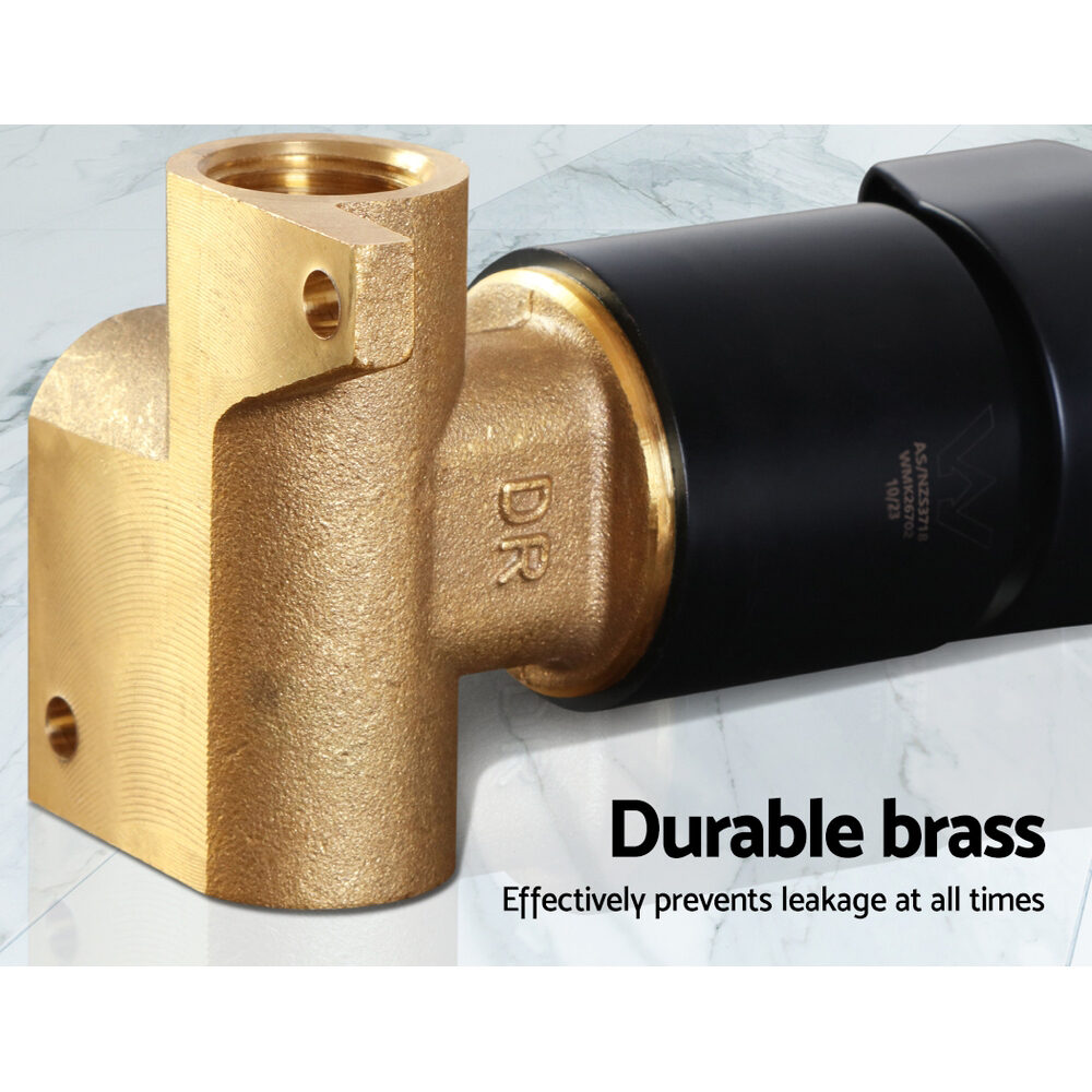 Cefito Shower Mixer Tap Wall Bath Taps Brass Hot Cold Basin Bathroom Black - product image 5