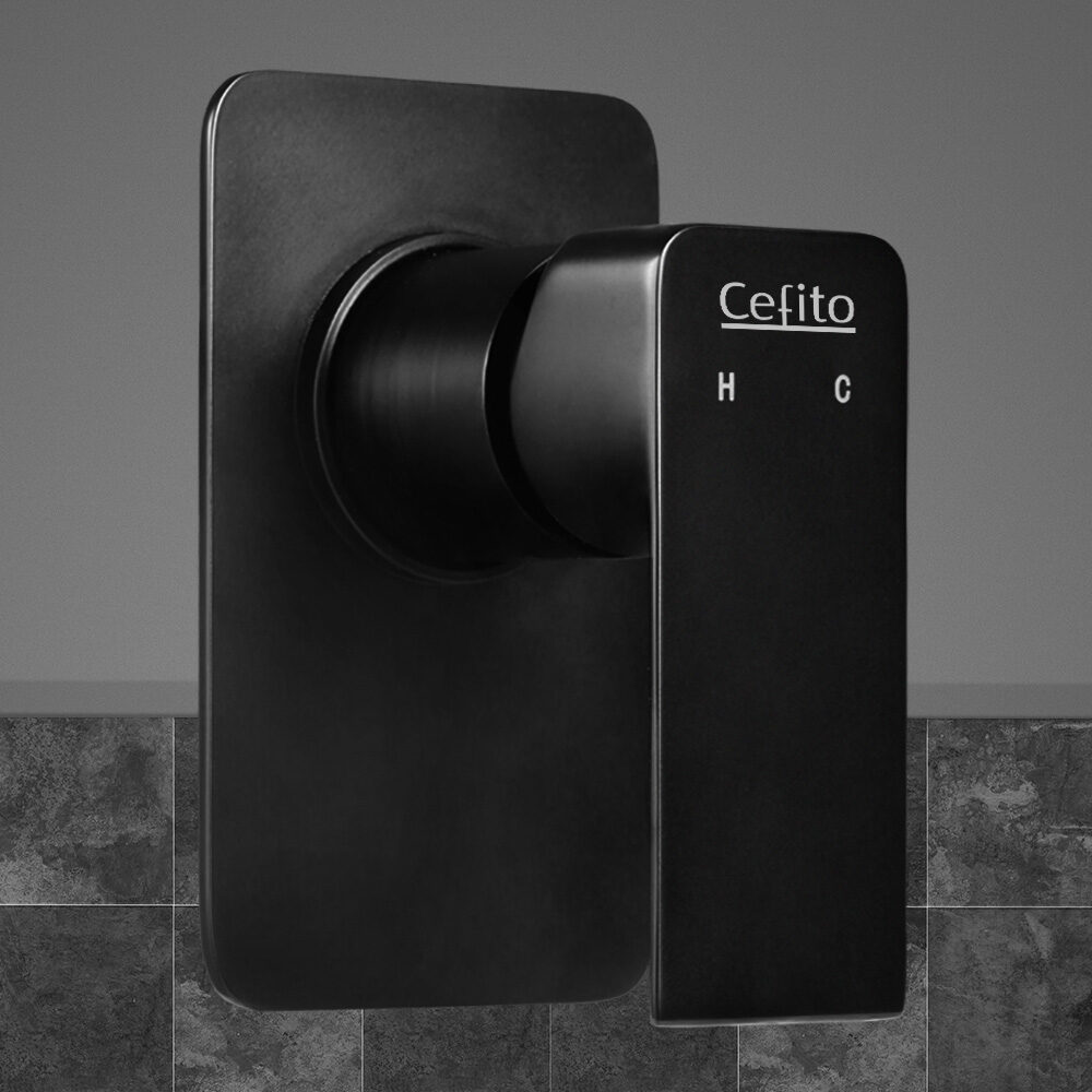 Cefito Shower Mixer Tap Wall Bath Taps Brass Hot Cold Basin Bathroom Black - product image 8