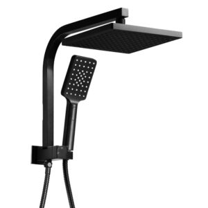 Cefito 8'' Rain Shower Head Set Handheld Square High Pressure Black - SHOWER-A2-SQ-8-BK
