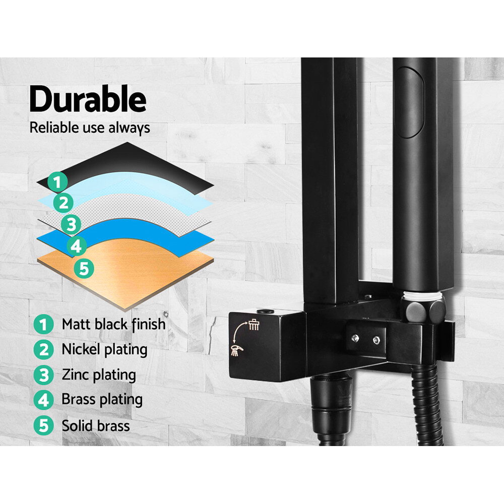 Cefito 8'' Rain Shower Head Set Handheld Square High Pressure Black - product image 5