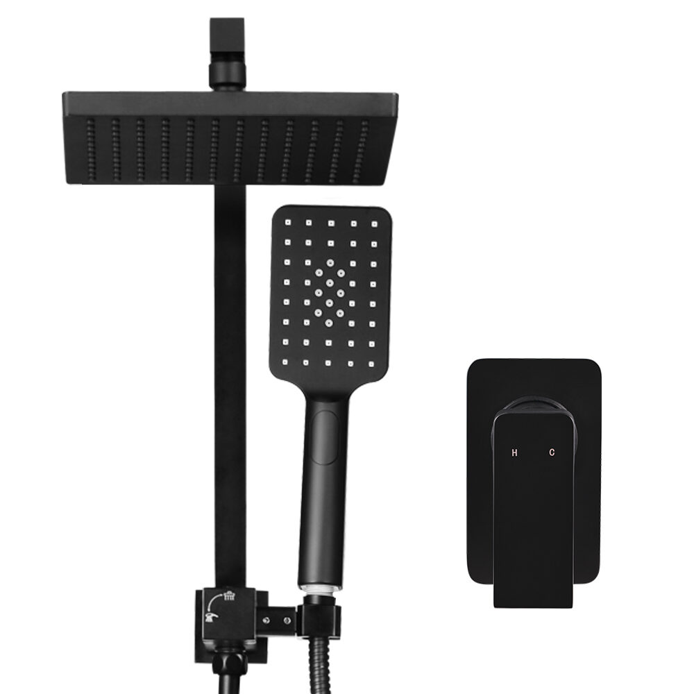 Cefito 8'' Rain Shower Head Set Handheld Square High Pressure Mixer Tap Black - product image 3