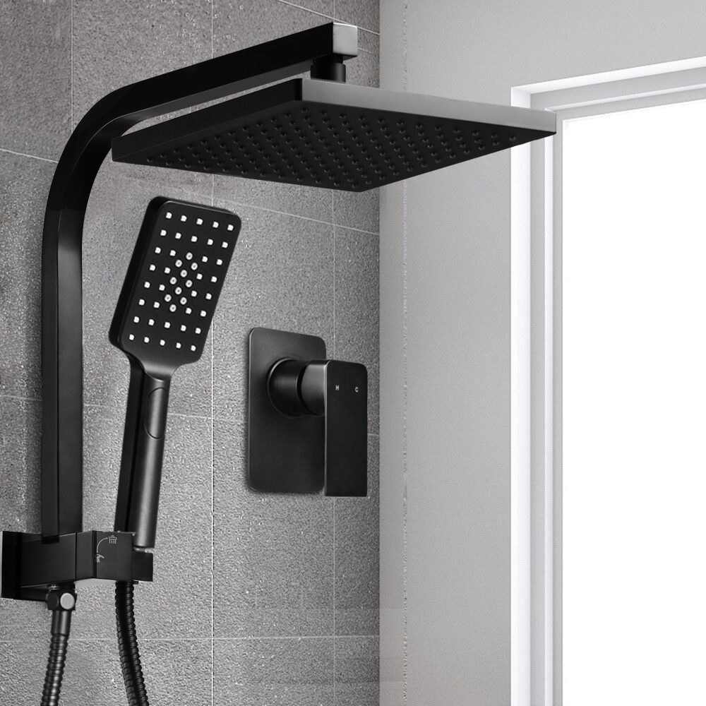 Cefito 8'' Rain Shower Head Set Handheld Square High Pressure Mixer Tap Black - product image 8