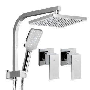 Cefito 8'' Rain Shower Head Set Handheld Square High Pressure wins Tap�Chrome - SHOWER-A2-SQ-8-SI-TAP