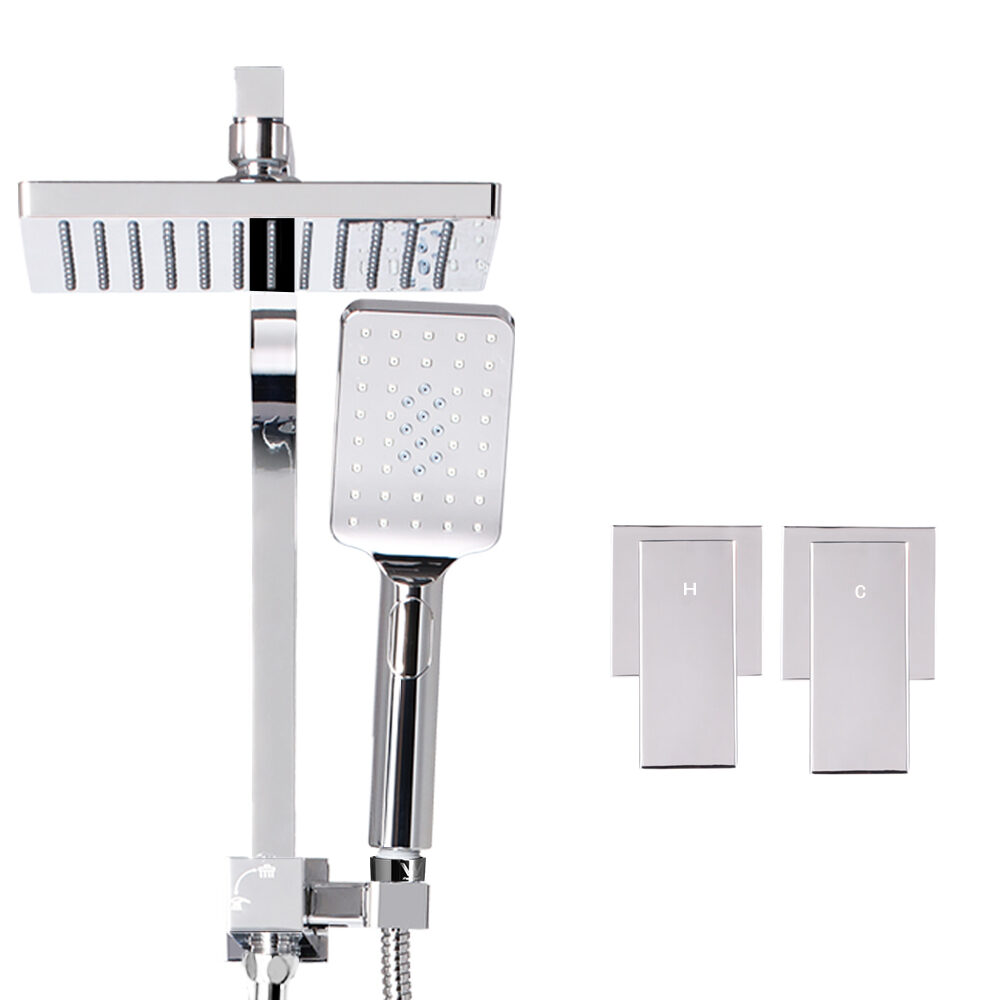 Cefito 8'' Rain Shower Head Set Handheld Square High Pressure wins Tap�Chrome - product image 3