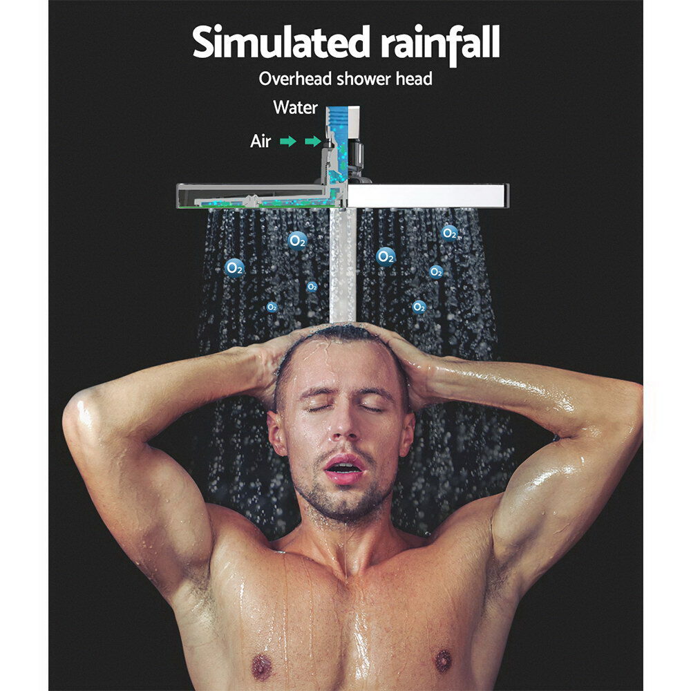 Cefito 8'' Rain Shower Head Set Handheld Square High Pressure wins Tap�Chrome - product image 4