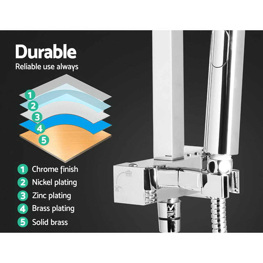 Cefito 8'' Rain Shower Head Set Handheld Square High Pressure wins Tap�Chrome - product image 5