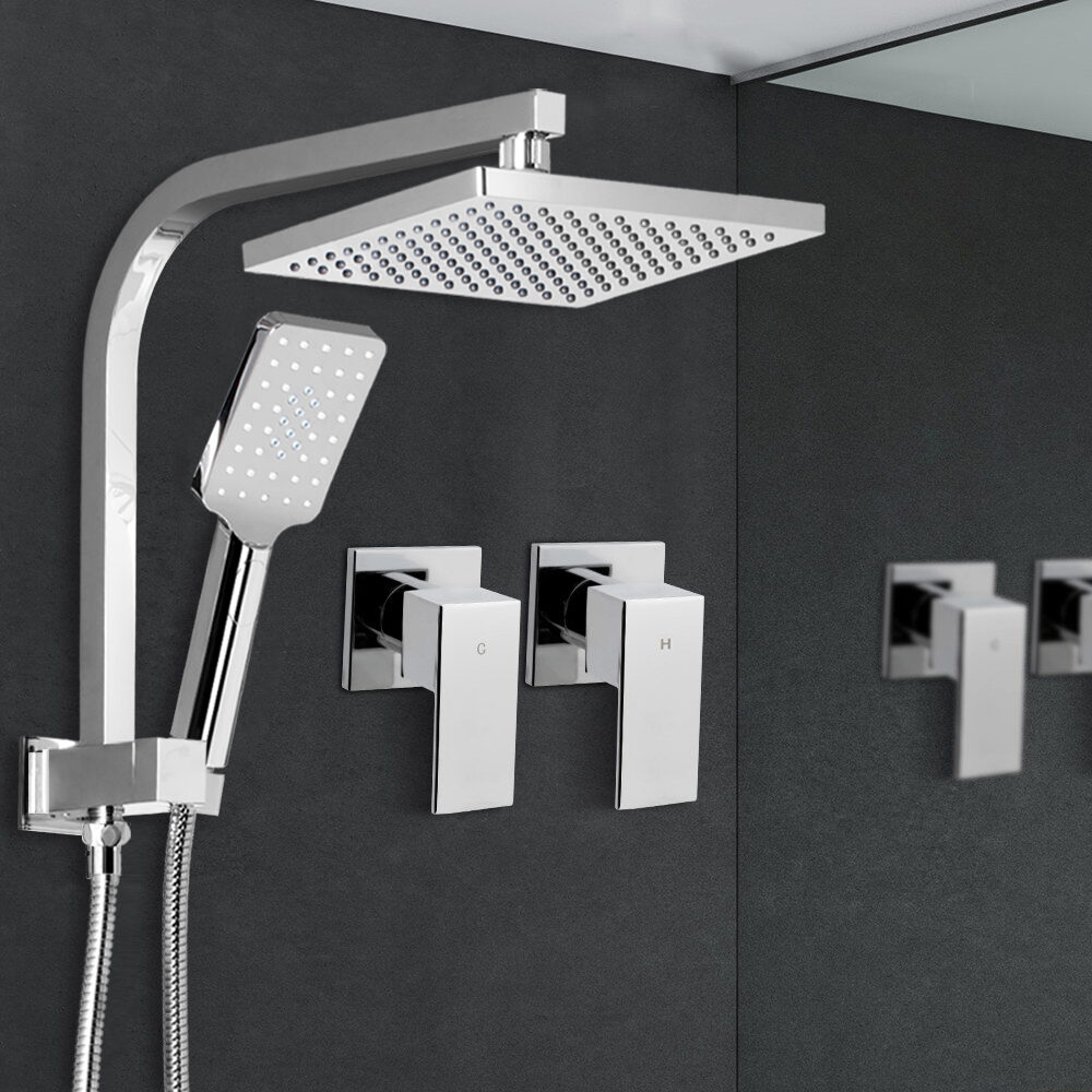 Cefito 8'' Rain Shower Head Set Handheld Square High Pressure wins Tap�Chrome - product image 8