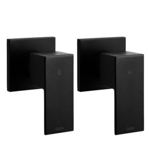 Cefito Shower Twins Tap Wall Bath Taps Brass Hot Cold Basin Bathroom Black - SHOWER-A2-TAP-BK