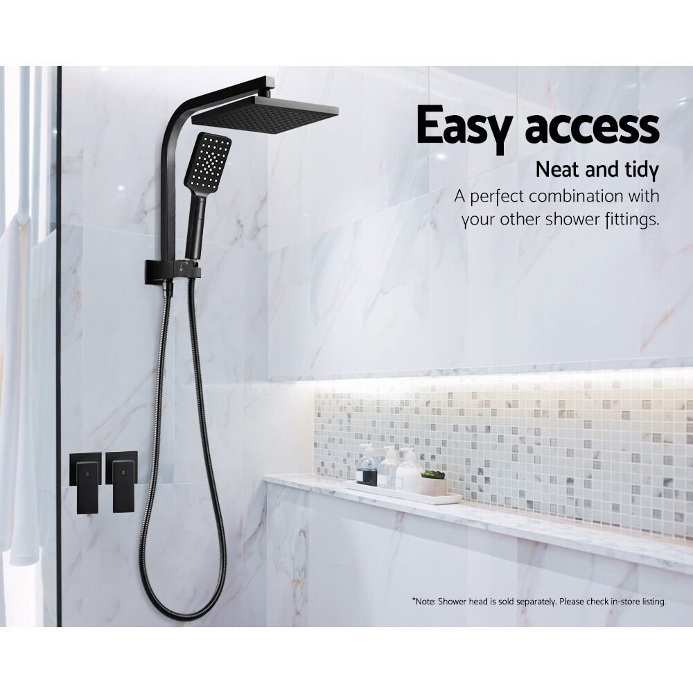 Cefito Shower Twins Tap Wall Bath Taps Brass Hot Cold Basin Bathroom Black - product image 7