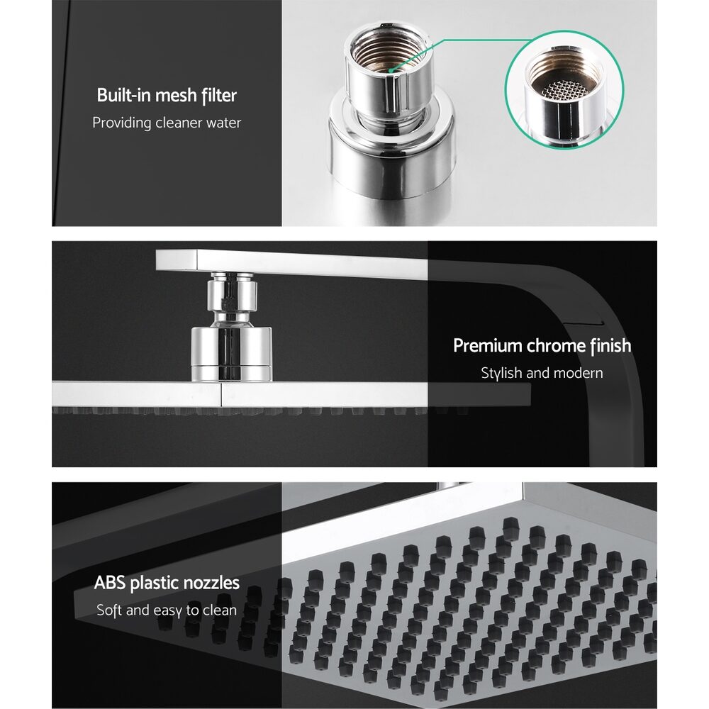 Cefito 8'' Rain Shower Head Wall Arm Square High Pressure Mixer Tap Chrome - product image 5