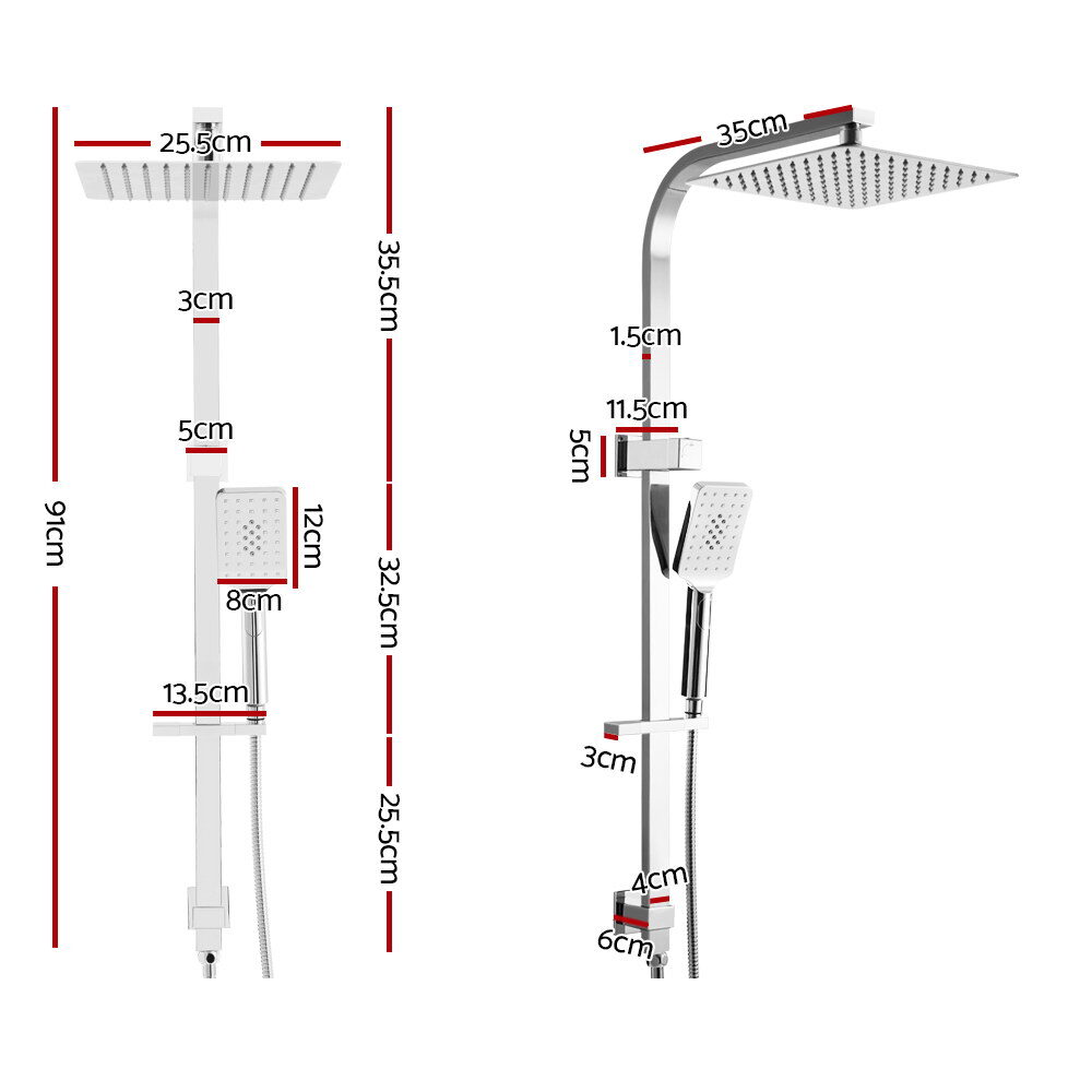 Cefito 10'' Rain Shower Head Set Handheld Square High Pressure Chrome - product image 2