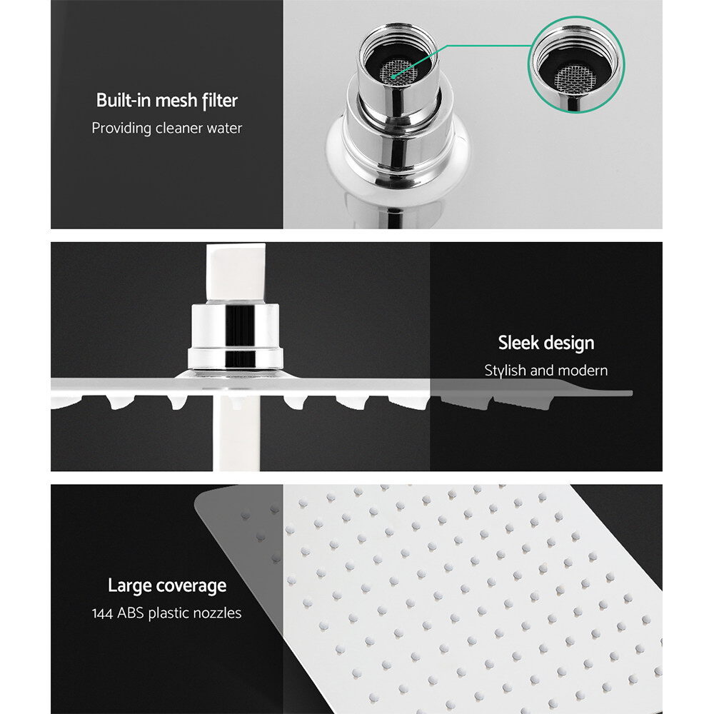 Cefito 10'' Rain Shower Head Set Handheld Square High Pressure Chrome - product image 4