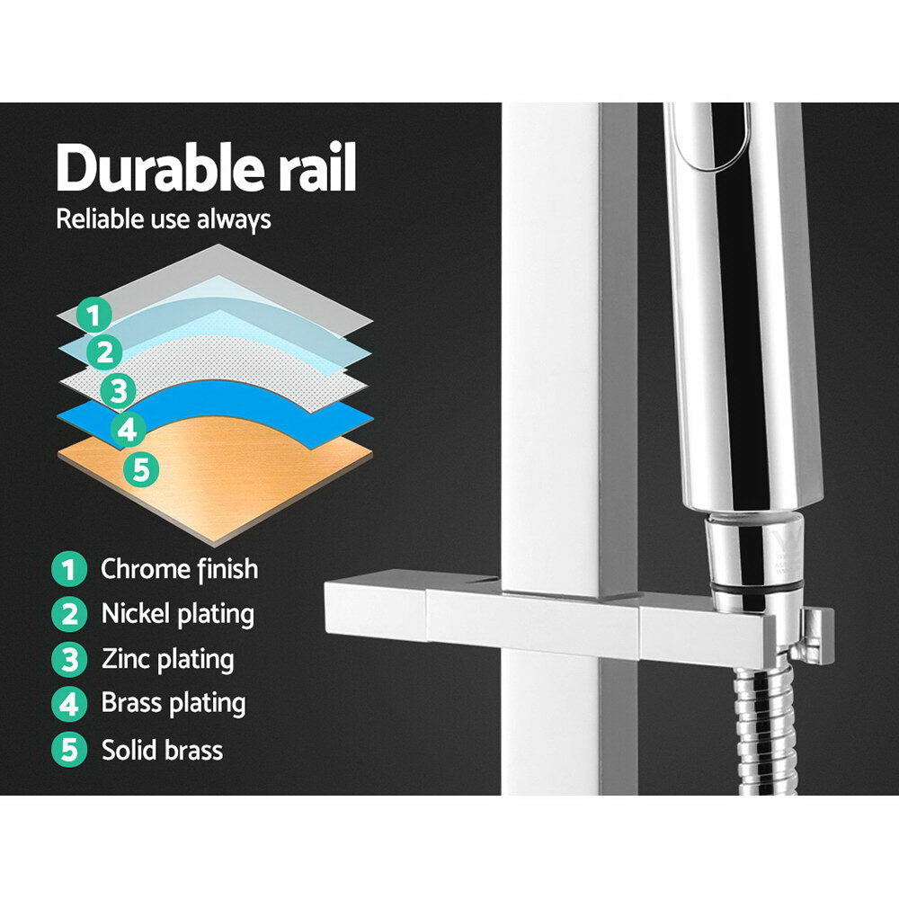 Cefito 10'' Rain Shower Head Set Handheld Square High Pressure Twins Tap Chrome - product image 5