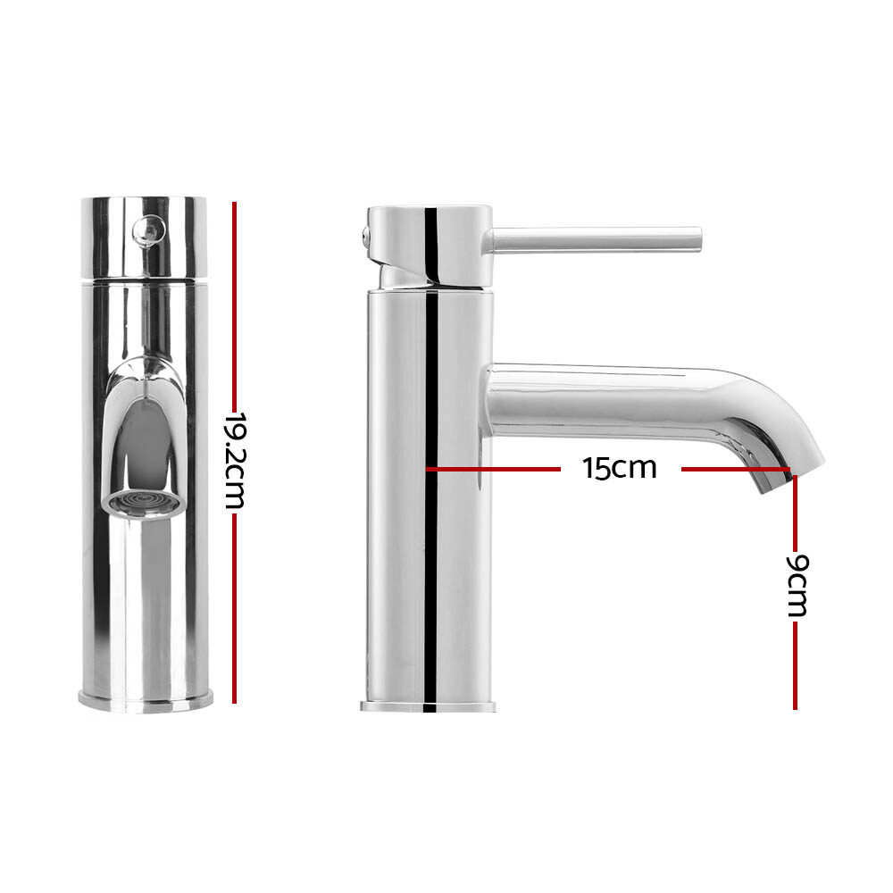 Cefito Bathroom Basin Mixer Tap Round Brass Faucet Vanity Laundry Chrome - product image 2