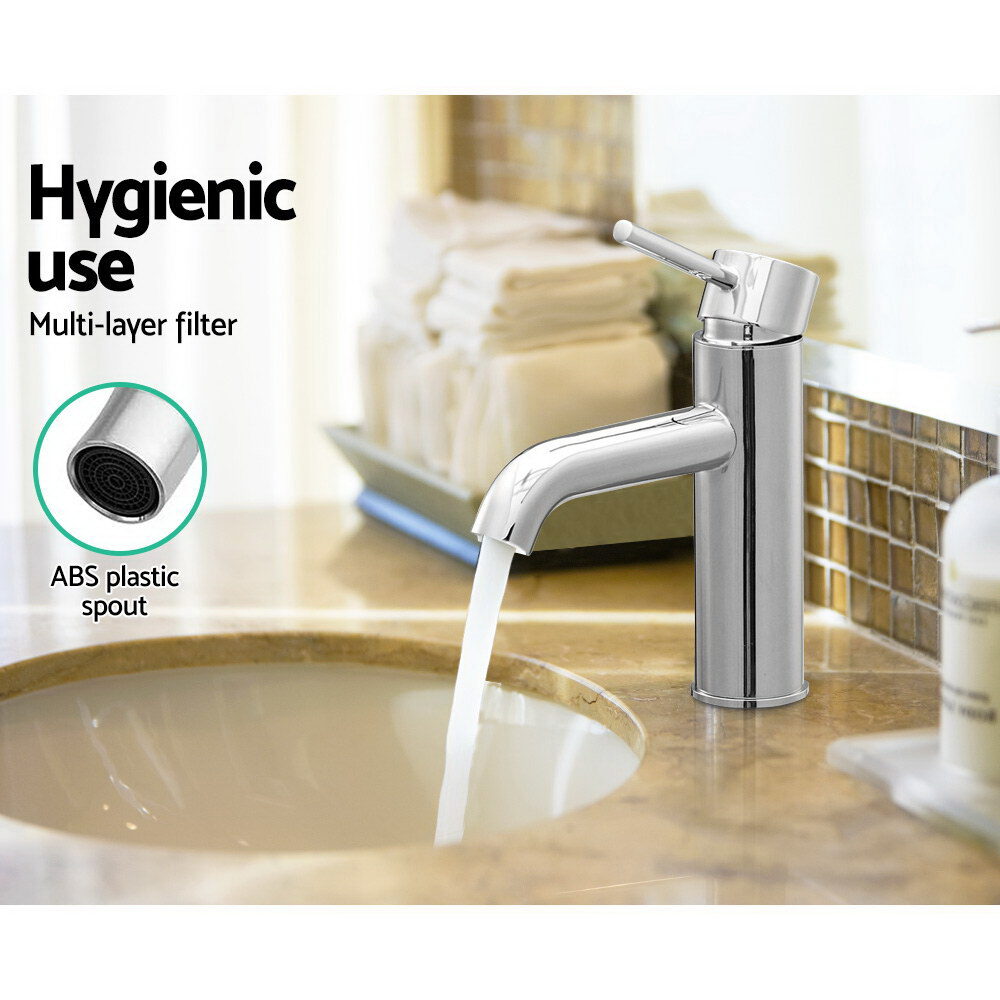 Cefito Bathroom Basin Mixer Tap Round Brass Faucet Vanity Laundry Chrome - product image 6