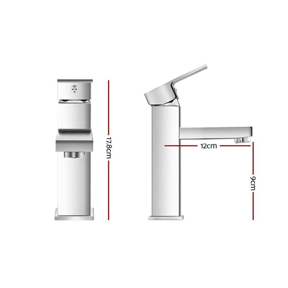 Cefito Bathroom Basin Mixer Tap Square Faucet Vanity Laundry Chrome - product image 3