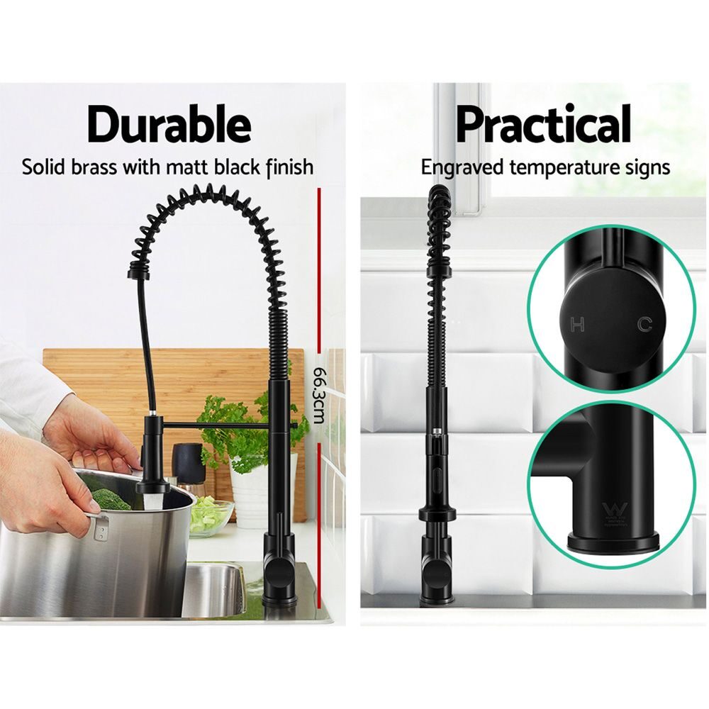 Cefito Kitchen Mixer Tap Pull Down 2 Modes Sink Faucet Basin Laundry Black - product image 4