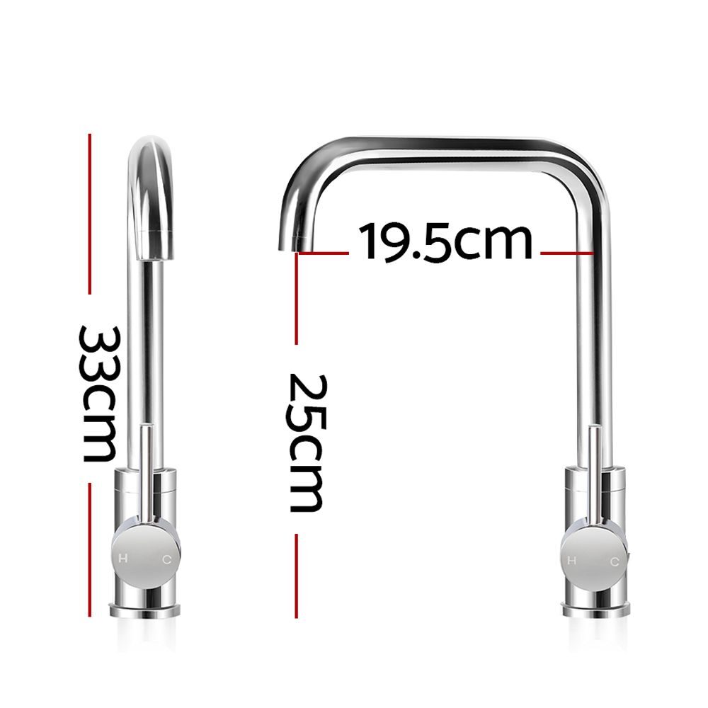 Cefito Kitchen Mixer Tap Mixer Rectangle Sink Faucet Basin Laundry Chrome - product image 2