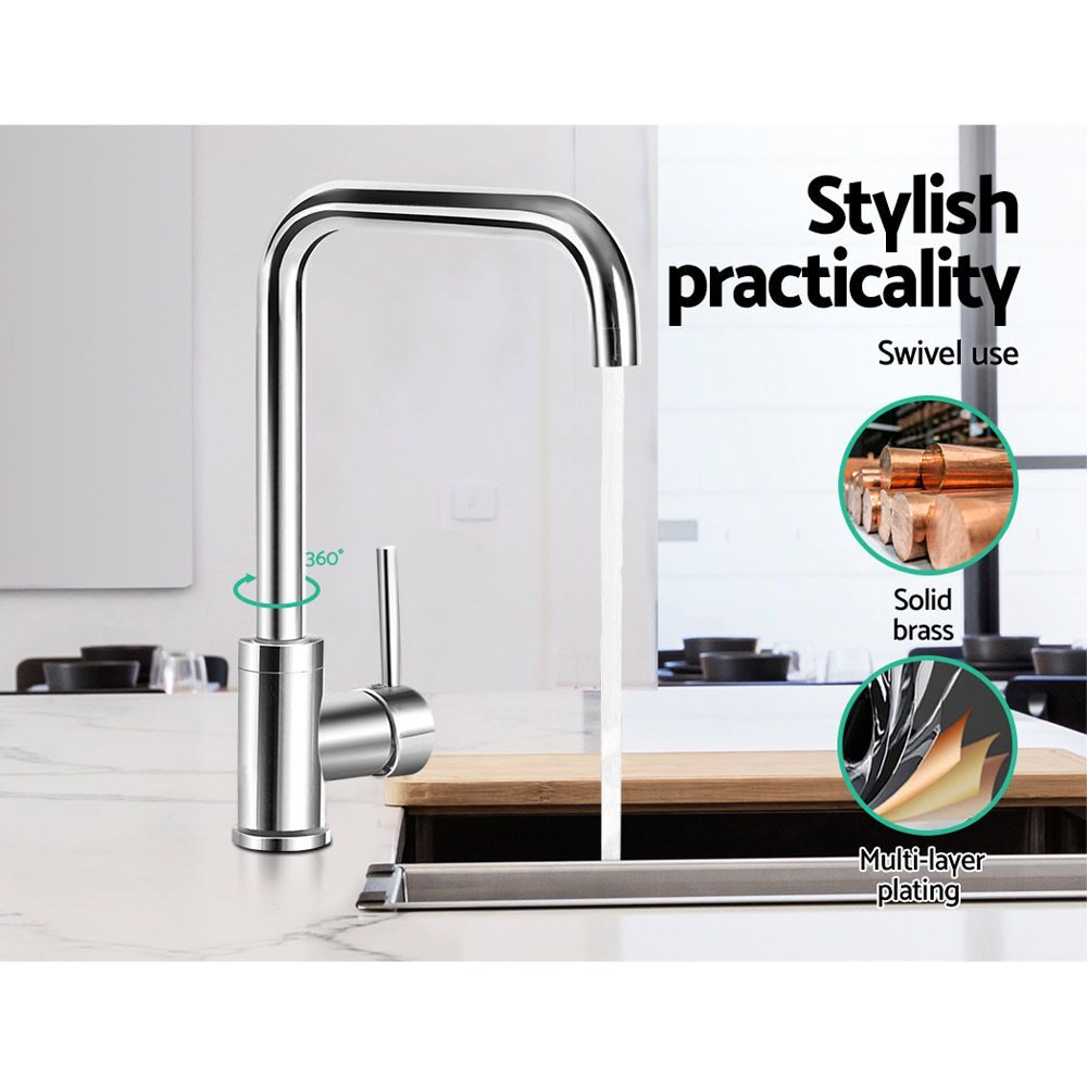 Cefito Kitchen Mixer Tap Mixer Rectangle Sink Faucet Basin Laundry Chrome - product image 5