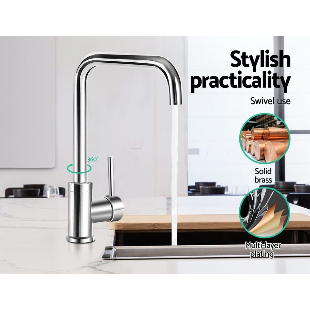 Cefito Kitchen Mixer Tap Mixer Rectangle Sink Faucet Basin Laundry Chrome - product image 7