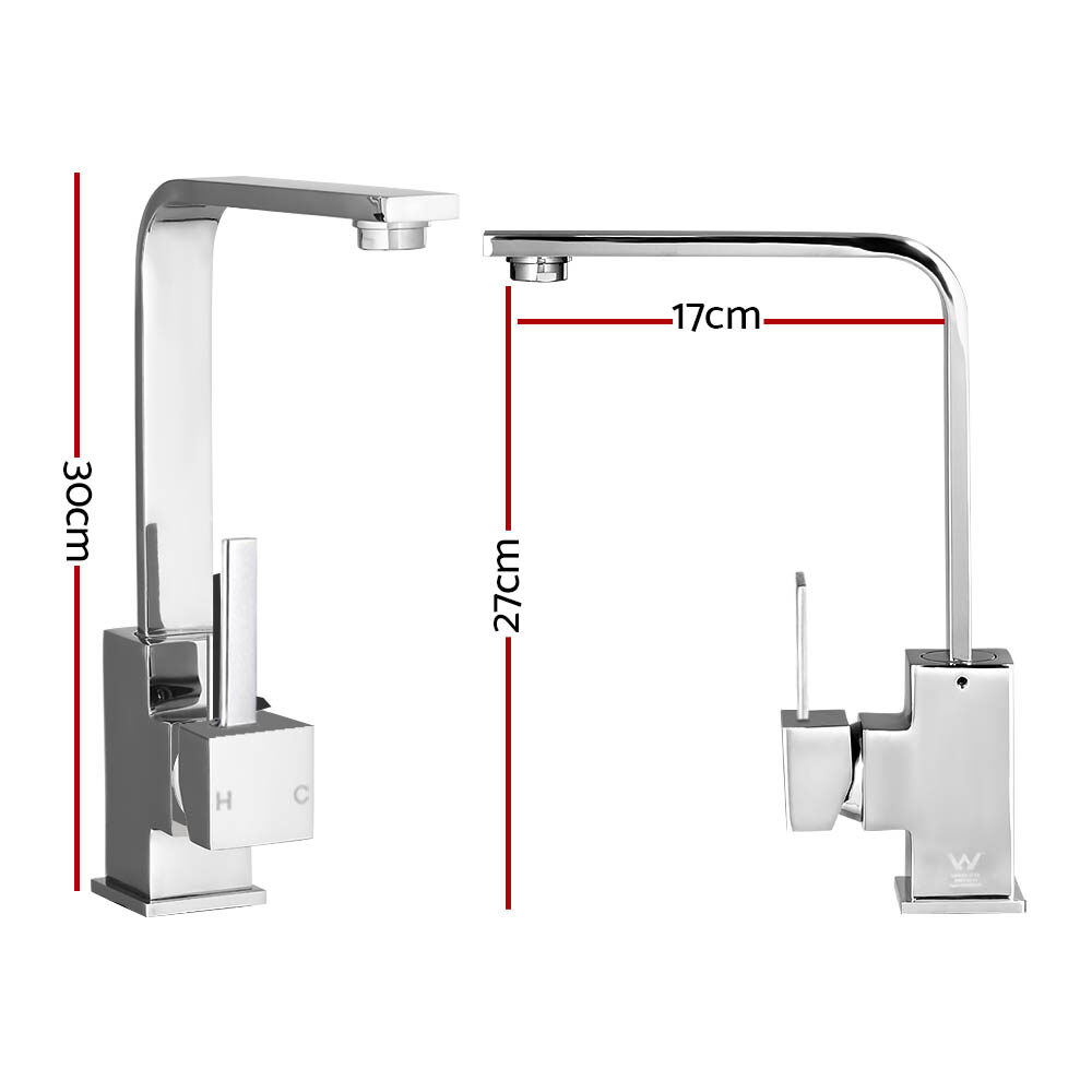 Cefito Kitchen Mixer Tap Mixer Square Sink Faucet Basin Laundry Chrome - product image 2