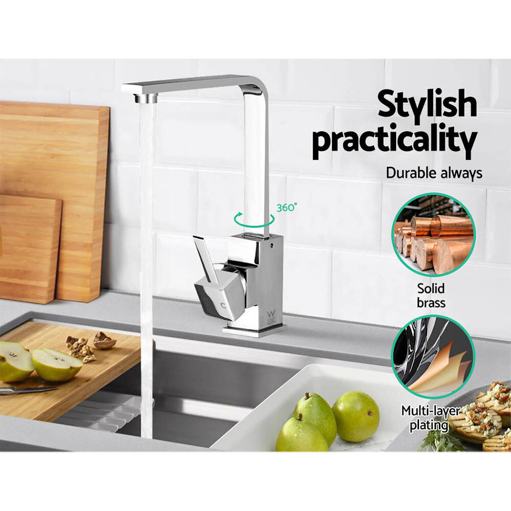 Cefito Kitchen Mixer Tap Mixer Square Sink Faucet Basin Laundry Chrome - product image 4