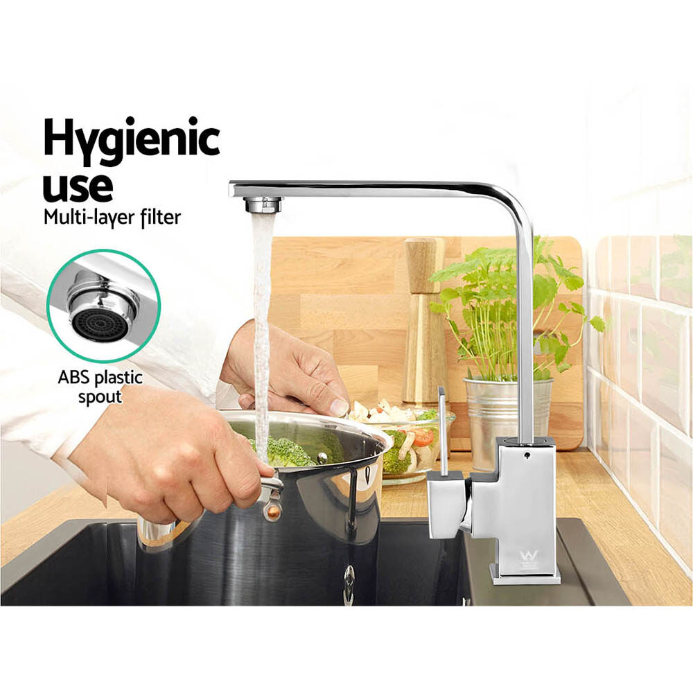 Cefito Kitchen Mixer Tap Mixer Square Sink Faucet Basin Laundry Chrome - product image 5