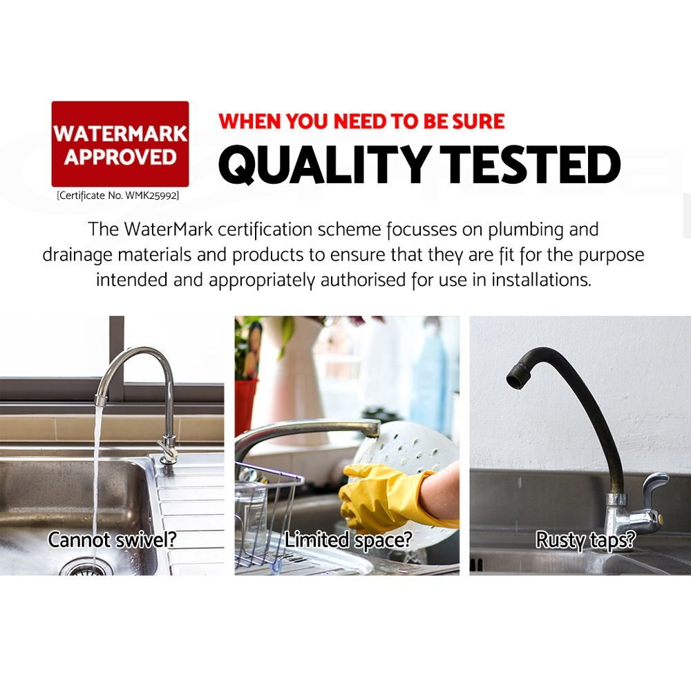 Cefito Kitchen Mixer Tap Mixer Round Sink Faucet Basin Laundry Black - product image 5