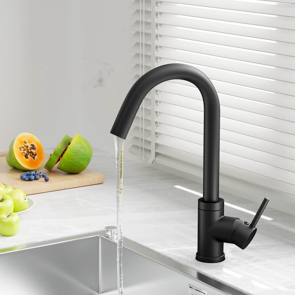Cefito Kitchen Mixer Tap Mixer Round Sink Faucet Basin Laundry Black - product image 7