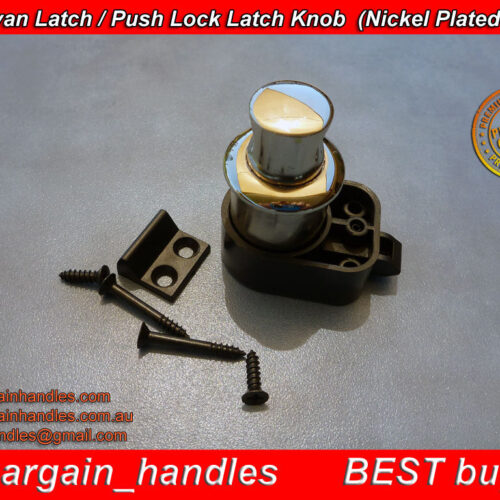 Caravan 5100Z.NP Push Knob With Latch Nickel Plated Chrome Armstrong