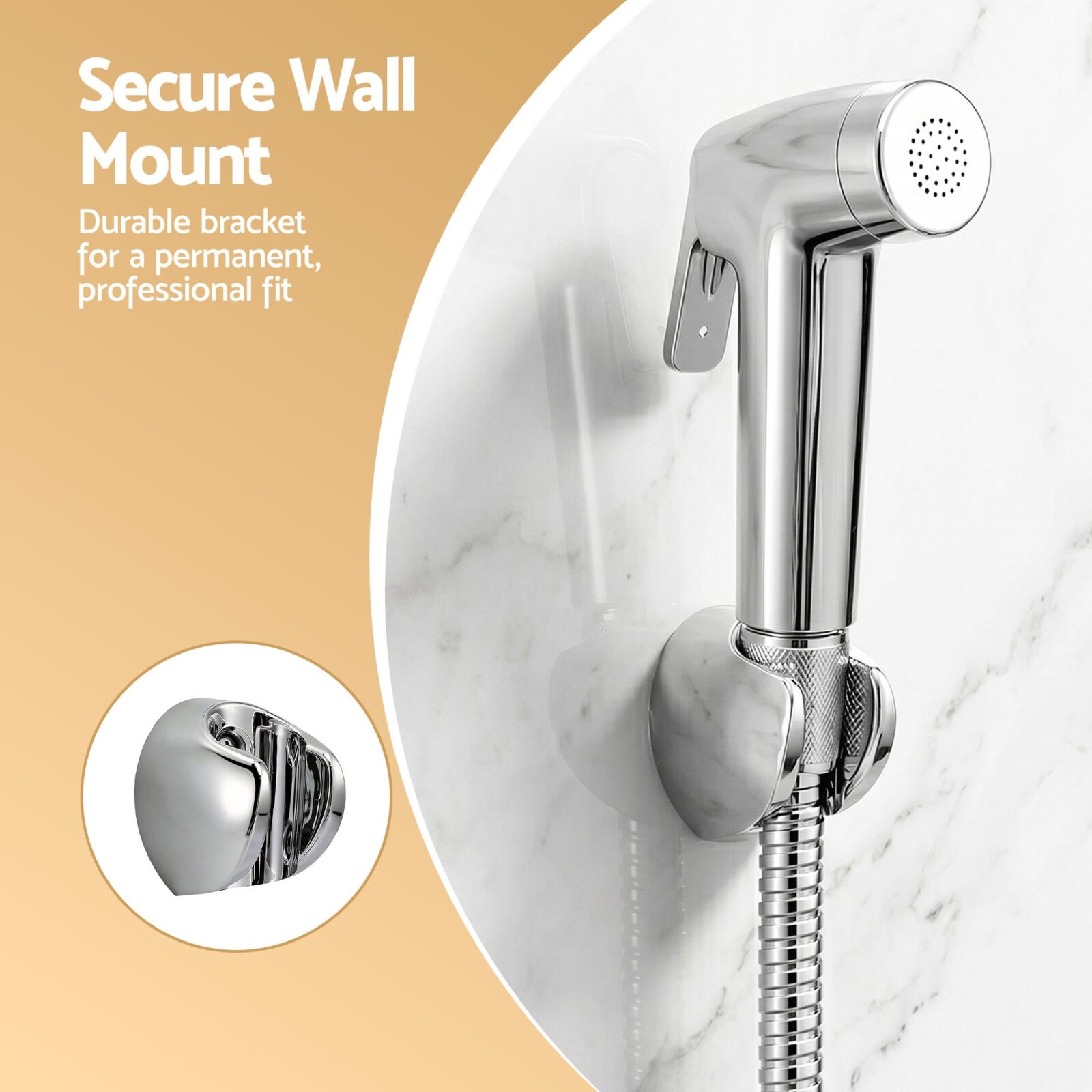Cefito Handheld Bidet Sprayer for Toilet 1.5m Stainless Steel Hose Jet Spray for Feminine Wash Cloth Diaper Pet Bath Adjustable Pressure Bidet Attachment with G1/2 Valve Silver - product image 8